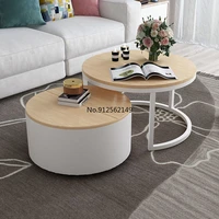 coffee table home living room net red coffee table simple small apartment creative wrought iron round movable sofa side table