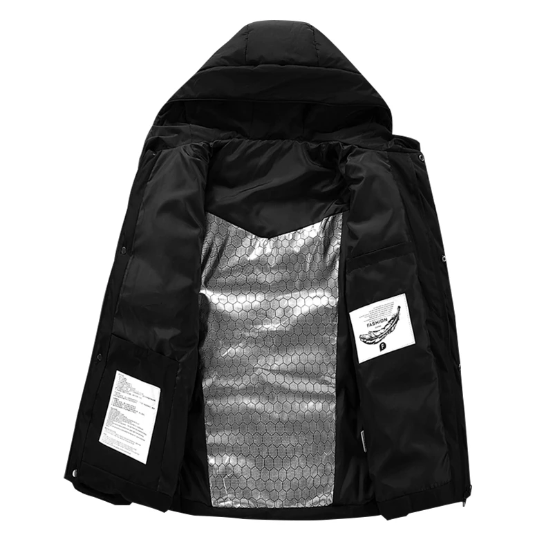 Мужская зимняя куртка с капюшоном и подогревом теплое пальто для походов