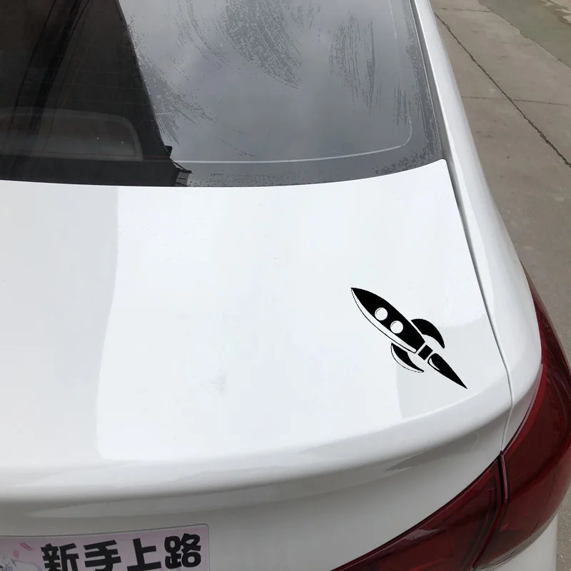 

Car Sticker Simple Rocket Launch Ordinary Rocket Dazzle Decorative Car Sticker Black/silver 5.4CM*16CM