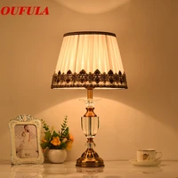 hongcui crystal table lamps luxury modern contemporary fabric for foyer living room office creative bed room hotel
