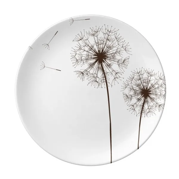 

Flower Plant Dandelion Seed Dessert Plate Decorative Porcelain 8 inch Dinner Home