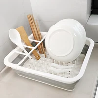 foldable kitchen dish rack portable storage holder drainer bowl tableware plate drying rack home shelf dinnerware organizer