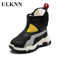 ulknn childrens boots girls snow boots baby boy warm shoes winter kids shoes teen sports leather boots waterproof padded new