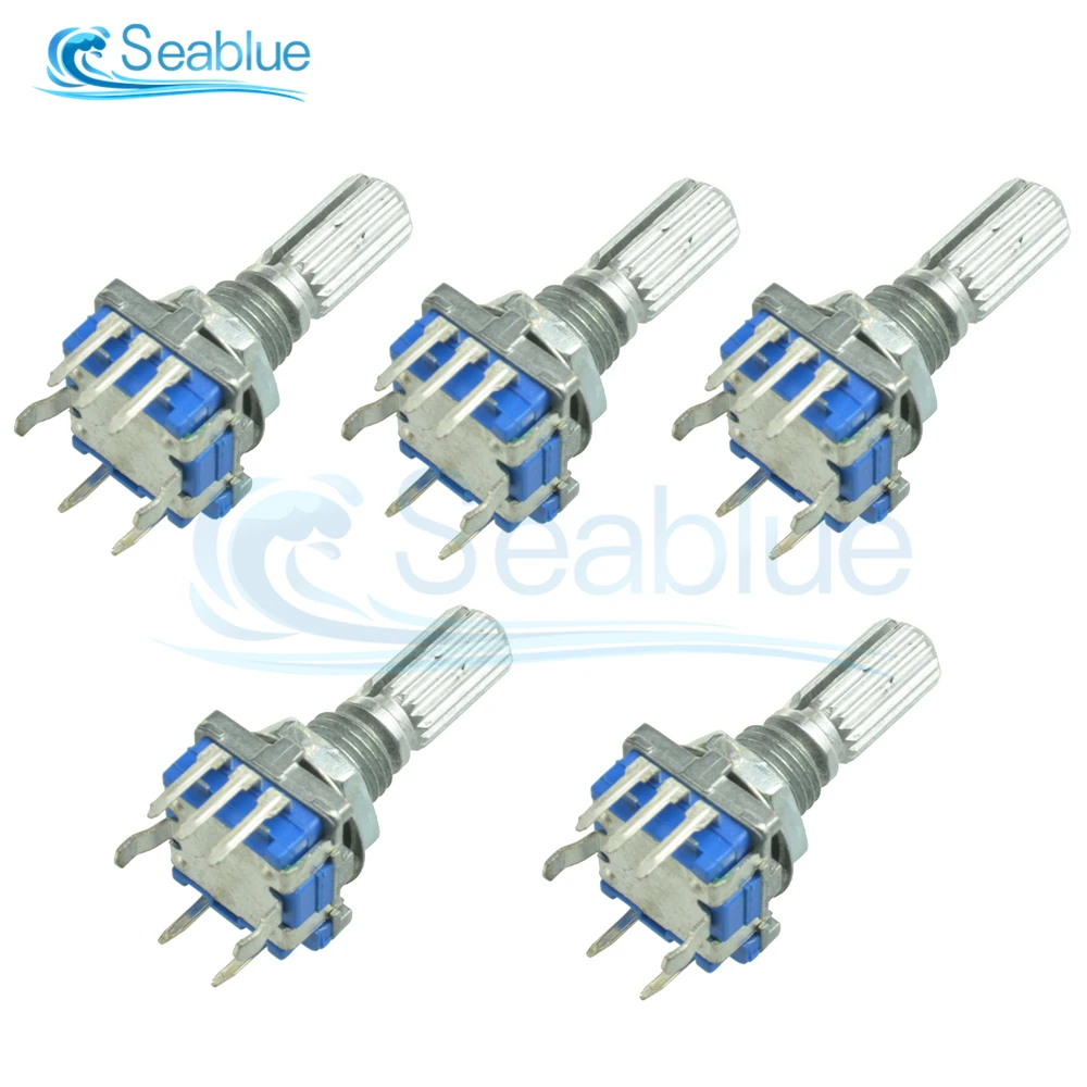 5 шт./лот 15 мм 20 5-контактный поворотный переключатель энкодера Plum Handle EC11