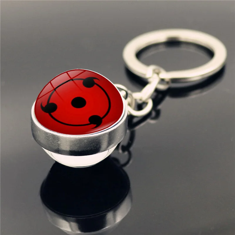 Sharingan Eye Keychain Charms Anime Uchiha Kakashi Rinnegan Eyes Cosplay Jewelry Glass Ball Pendant for Car Key Ring | Украшения и