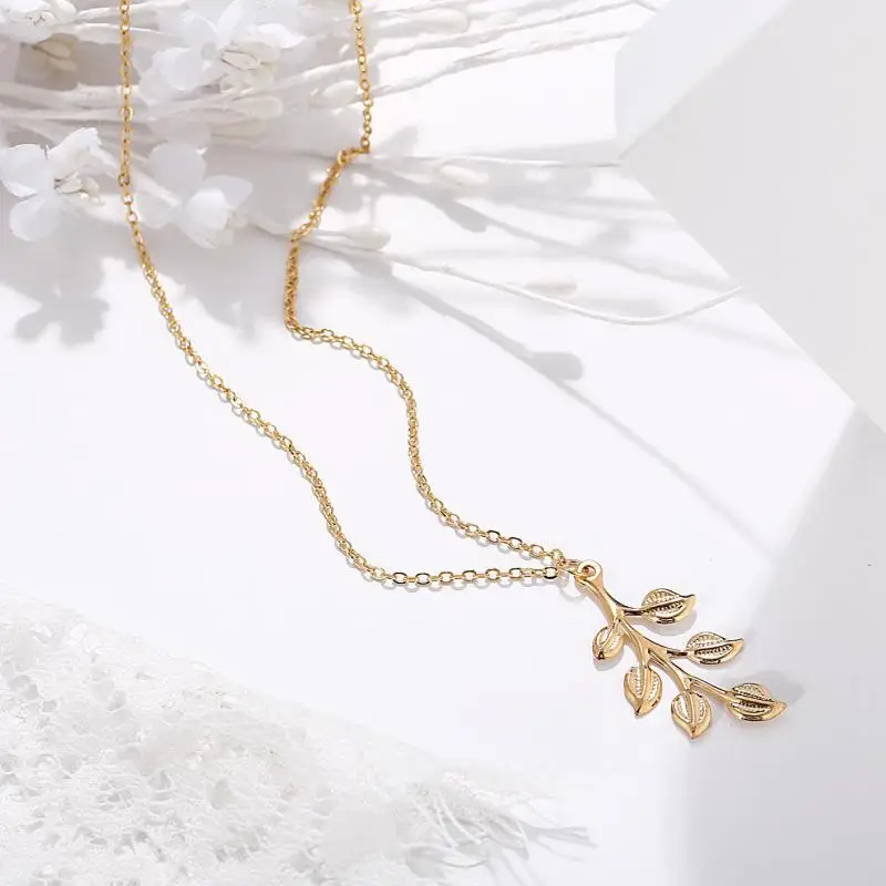 Женское ожерелье с подвеской в виде листьев|Ожерелья подвеской| |