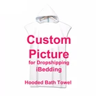 Пользовательское банное полотенце с капюшоном, пляжное полотенце с 3D рисунком, с капюшоном, летнее полотенце из микрофибры для купания детей и взрослых, Прямая поставка