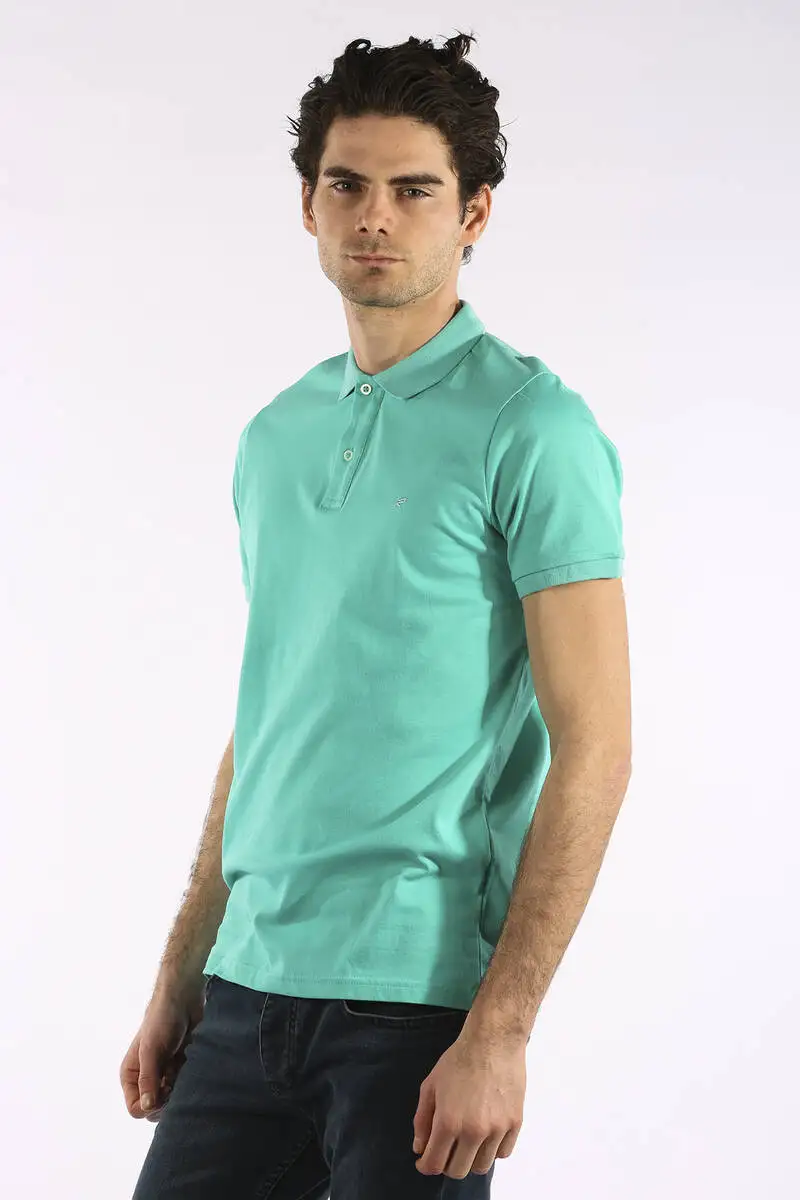 

Rodrigo Mens Green Basic Polo T-shirt
