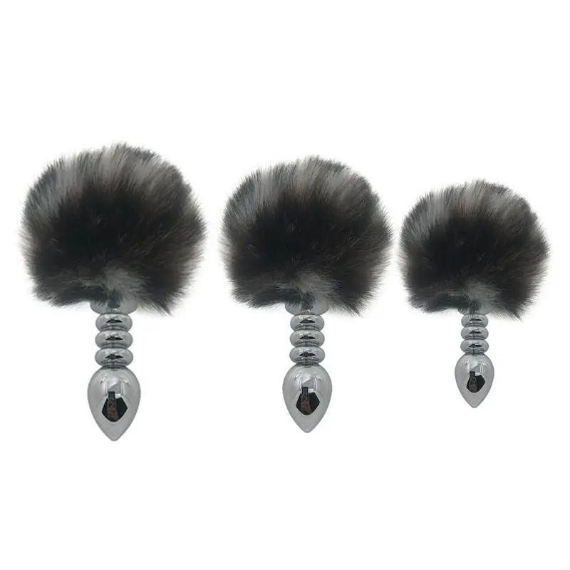 Металлическая пробка секс бондаж Фетиш Анальная пушистый искусственный хвост