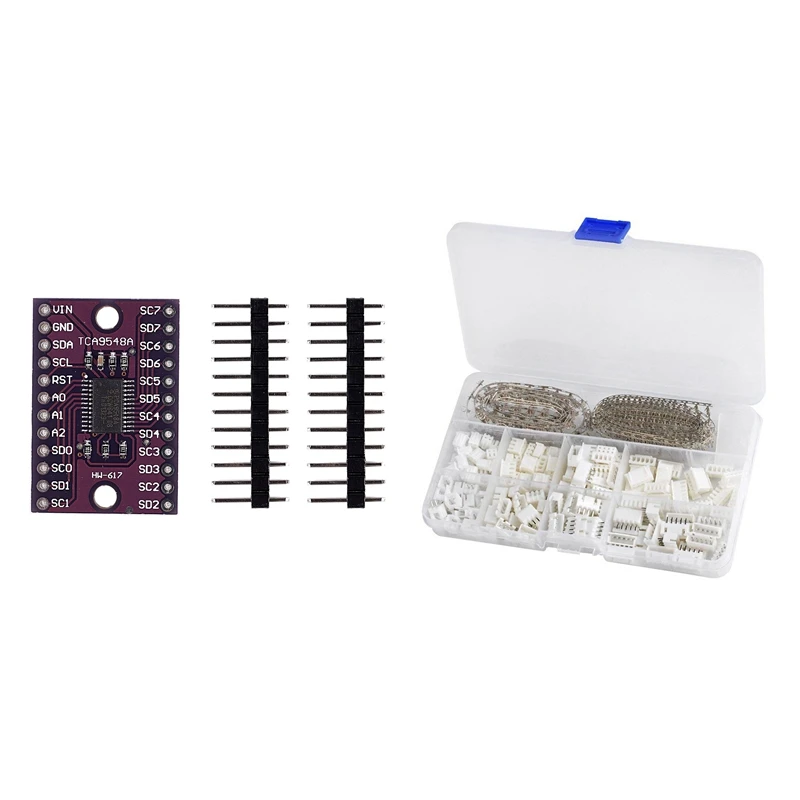 

1 компл. 2,54 мм 2/3/4/5 Pin Корпус Dupont набор соединителей для проводов и 1 шт. 8-полосная многоканальная плата расширения 1-To-8 I2C