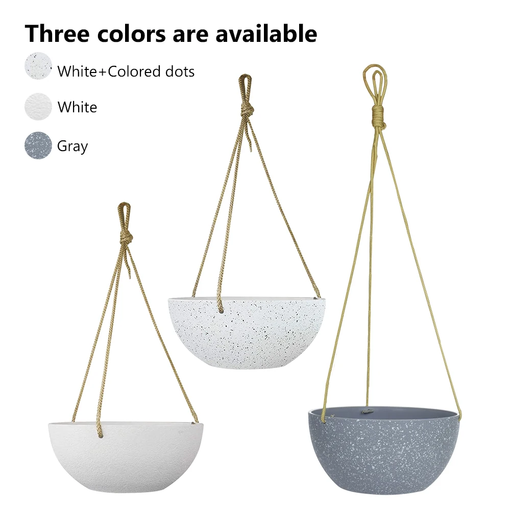 

2Pcs Plastic Plant Hanger Baskets Flower Pot Holder Balcony Hanging Decor Nylon Lifting Rope Hanging Plant Home Garden Supplies