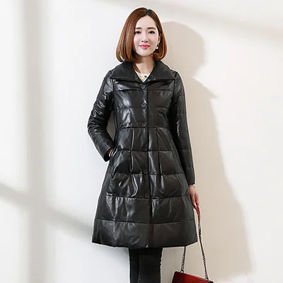 

Женская куртка из 100% натуральной кожи, зимнее пальто из натуральной овчины, женские пальто и куртки из натуральной кожи на утином пуху LW3294