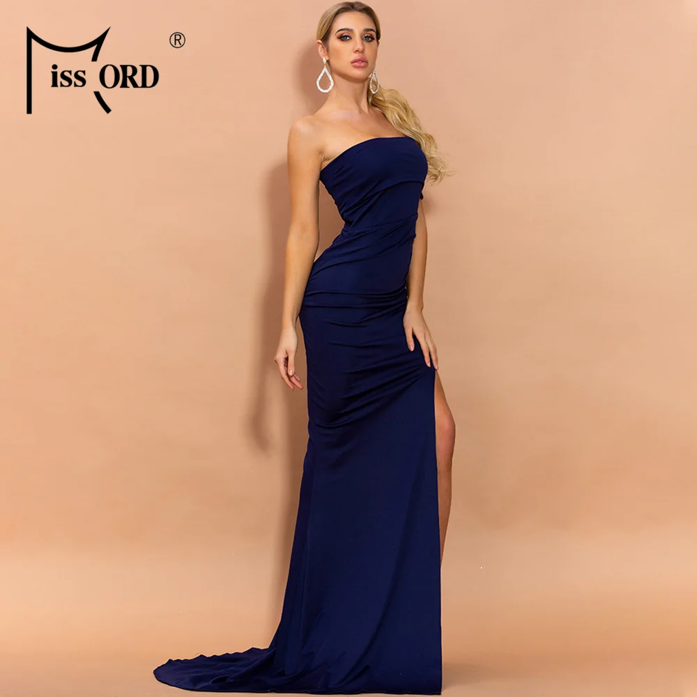 Missord 2019 женское сексуальное платье с открытыми плечами и высоким разрезом