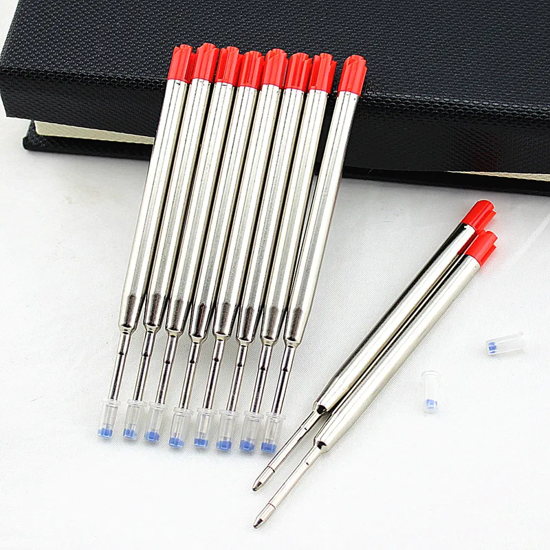 10 Pcs Refill 0.7 mm Full Metal Core Red Ink Refill Replacement School Supplies Office Accessories novelty ballpoint pens refill
