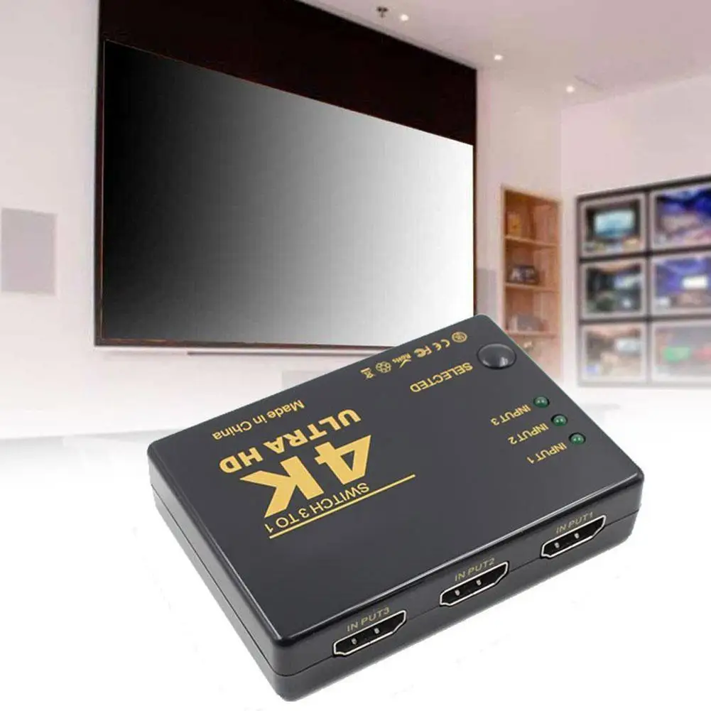 1080P 4K * 2K HDMI-совместимый видеопереключатель сплиттер 3 входа 1 выход порт