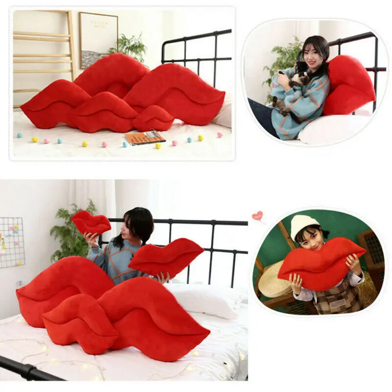 30 см креативная розовая красная подушка в форме губ домашняя декоративная для