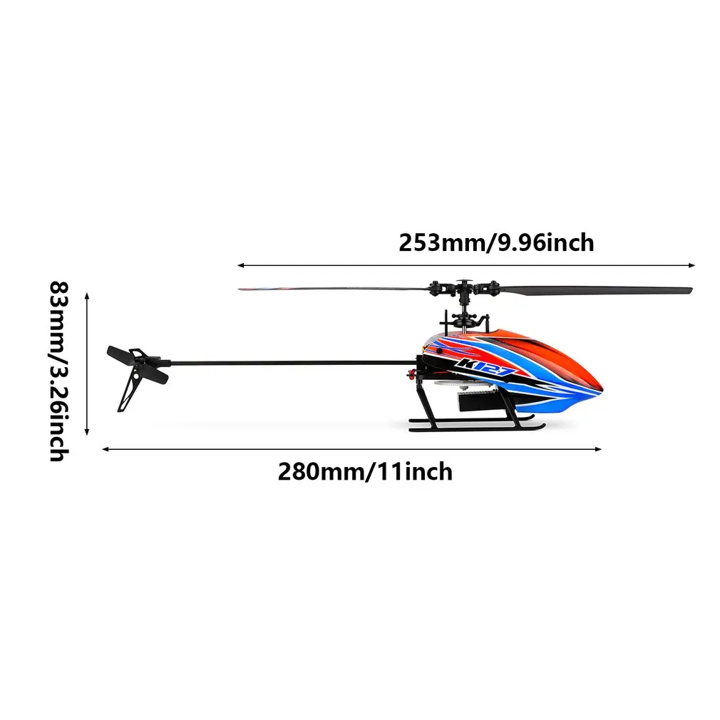 

WLtoys XKS K127 Helicopter 2.4G 4CH 6-Aixs Gyroscope Flybarless With Air Pressure Fixed Height RTF Model RC Plane Airplane