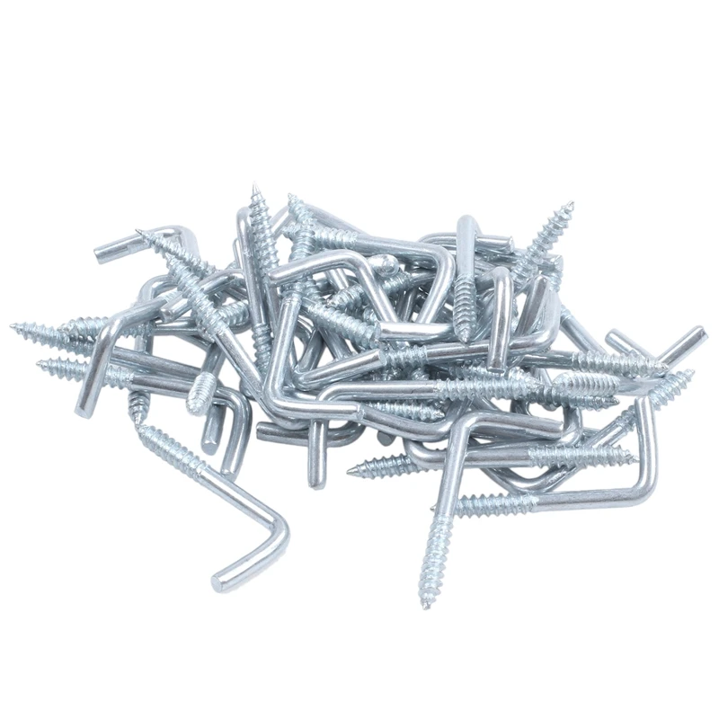 50x оцинкованные L формы под прямым углом винт в платье чашки крючки вешалки