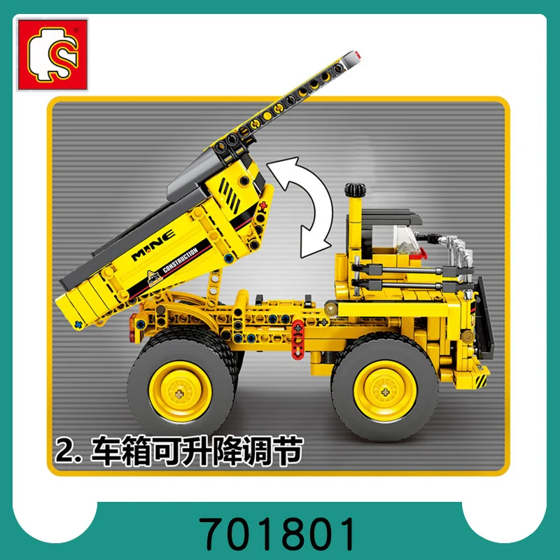 

701801 Science and Technology Mechanical Password Series Mining Truck Building Blocks Children's Educational Assembling Toy