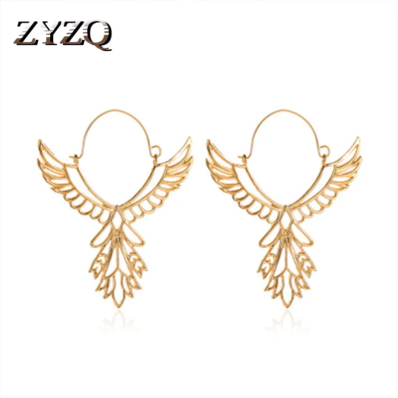 

ZYZQ Euro America Angel Wings Earrings Ethnic Hollow Out Eagle Earrings Jewel Peace Design Wholesale Lots&Bulk Hot Selling