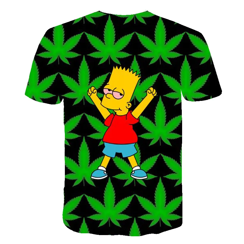 Новинка 2020 года Летняя футболка с симпсоном футболки объемным аниме забавные