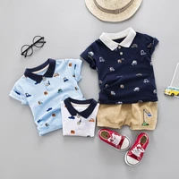 summer children baby boys clothes cartoon small car print t shirt shorts cotton toddler fashionable clothing kids tracksuits set