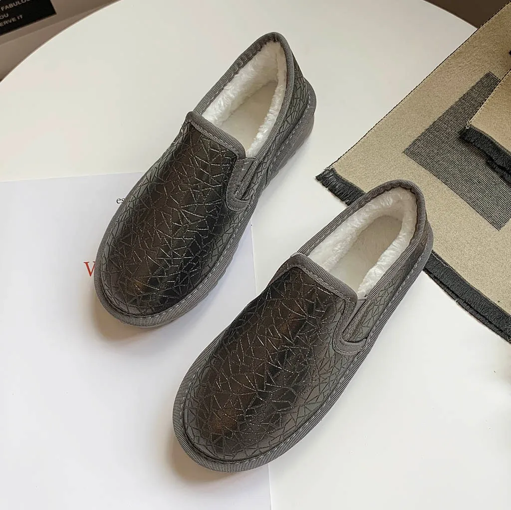 Shallow Plush Insole Snow Boot Women Short Tube Plus Velvet Thick Cotton Shoe Woman Flat-Bottomed Student Keep Warm Bread | Обувь