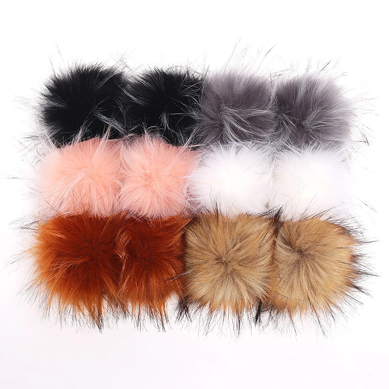 

Colorful 10cm Warm Fur Pompon For Women Key Chain Caps Clothes Candy Color Pompoms For Hats Cute Pom Pom For Knitted Hat Cap
