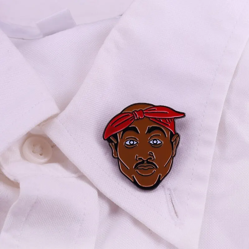 Эмалированная брошь Tupac Shakur в виде певицы рапера 2pac Thug Life стиле хип хоп со