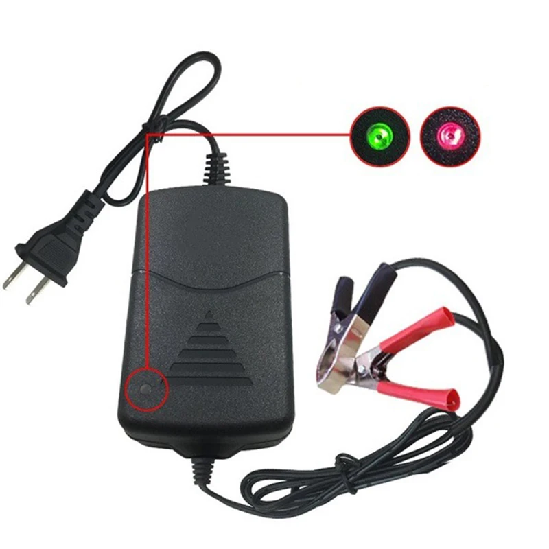 

12V 1A Portable Car Battery Charger Universal Boat Motorcycle Maintainer Accessories for Most Battery Types Charger US Plug