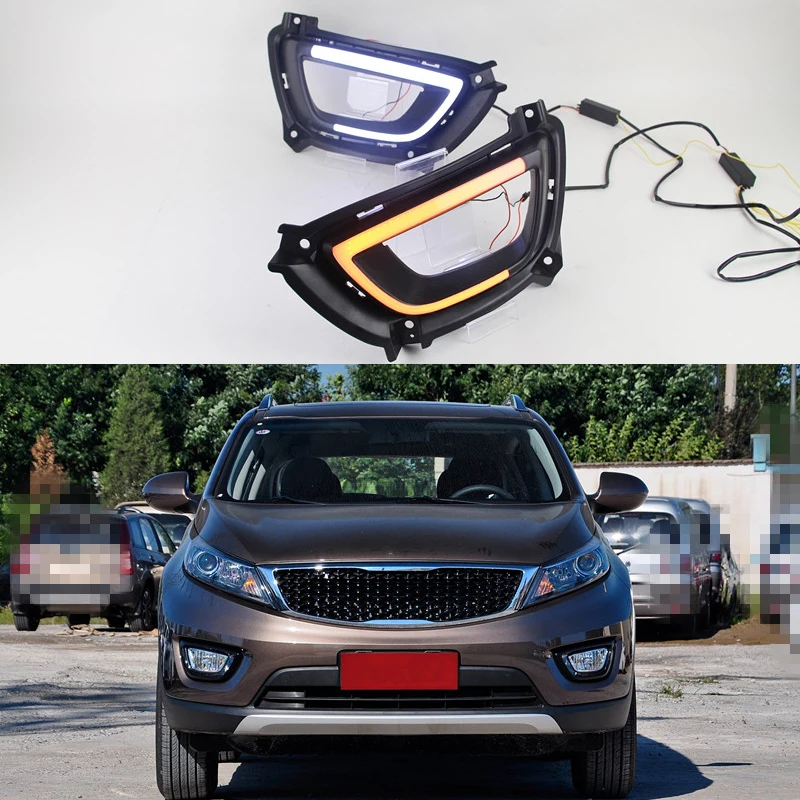 Дневные ходосветильник огни с указателем поворота противотуманные фары для KIA