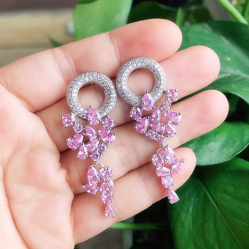 JoyceJelly Мода 925 стерлингового серебра серьги для женщин ювелирные изделия Сапфир