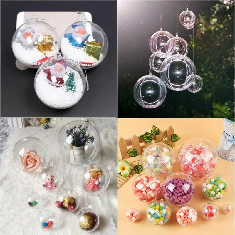 5 шт., 4 см/5 см/6 см/8 см/10 см, рождественские украшения, шар, день рождения, свадьба, прозрачный шар, украшение, сделай сам, конфета, подарочная коробка