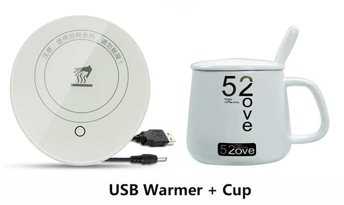 Style 5 5V 2A USB Грелка гаджеты гравитационная индукция высокая термостойкость стеклянная чашка подставка usb нагреватель постоянная кружка коврик с керамической чашкой - Цвет: Style 5