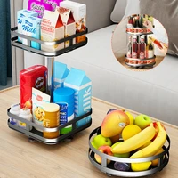 Height Adjustable Lazy Susan Cabinet Organizer rack -Layer Use Turntable Spice Rack for Cabinets  Kitchen  Fridge  Bathroom