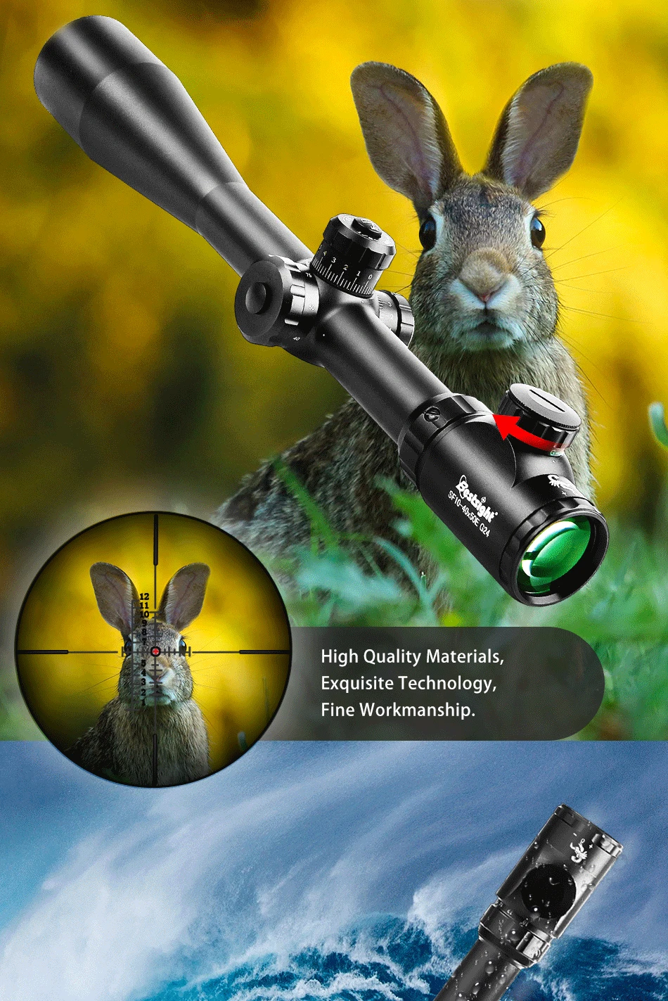 Bestsight 10-40X50 тактический Оптический Снайперский прицел длинный глаз рельеф винтовка прицел полуавтоматическое ружье, вид пистолетного Ария Compressa Охота