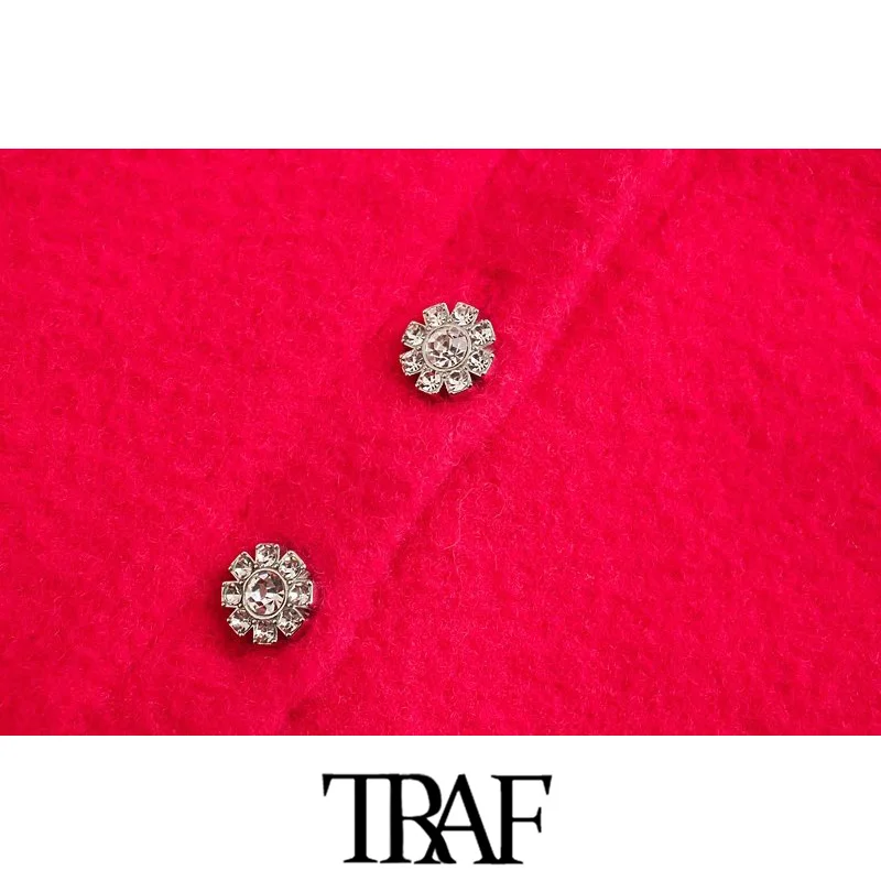 Женский вязаный кардиган с пуговицами V-образным вырезом и длинным рукавом |