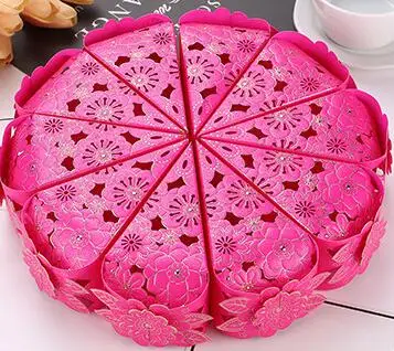 1 rose red 20 pieces 20 шт./лот, коробки для конфет с романтическим цветочным декором, бумажная Подарочная коробка для торта, свадебной вечеринки, полый шоколадный Подарочный крафт-пакет, сахарный чехол - Цвет: 1 rose red 20 pieces