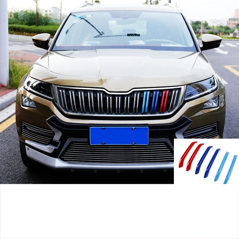 Lsrtw2017 Abs автомобильный передний гриль средняя сетка планки автомобиля Стайлинг для Skoda Kodiaq Gt интерьерные молдинги аксессуары - Название цвета: driver 1