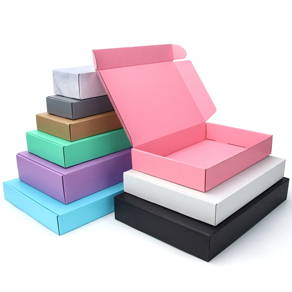 Wholesale Color Package Carton Small Gift Box Wigs Blank 3layer Corrugated Box Customized Size Printed Logo