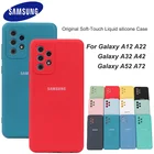 Чехол для Samsung Galaxy A12, A22, A32, из жидкого силикона, мягкий шелковистый чехол, чехол для Galaxy A42, A52, A72, высококачественный мягкий на ощупь защитный чехол