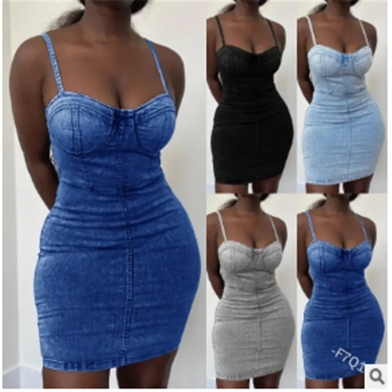 Женское платье 2020 сексуальные Клубные вечерние платья размера плюс джинсы без