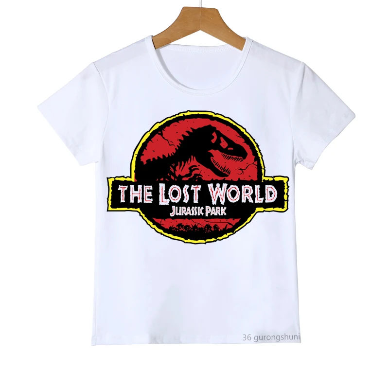 T-shirt for boys girls Jurassic park/world graphic tshirts boys funny kids clothes Dinosaur animal print t shirt camisetas tops 