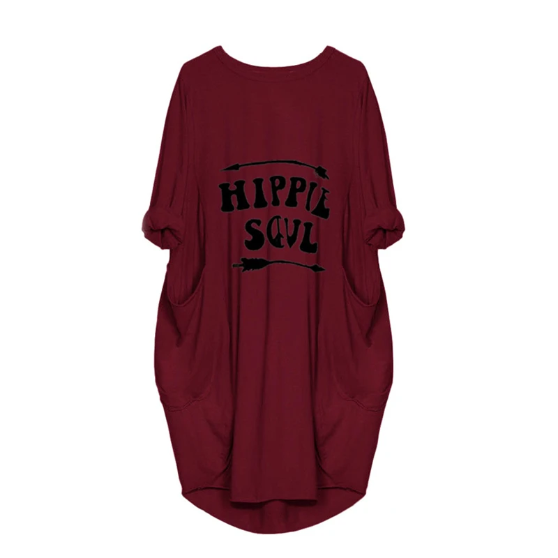 Новинка женские свободные топы футболки с рисунком в стиле хиппи платья круглым