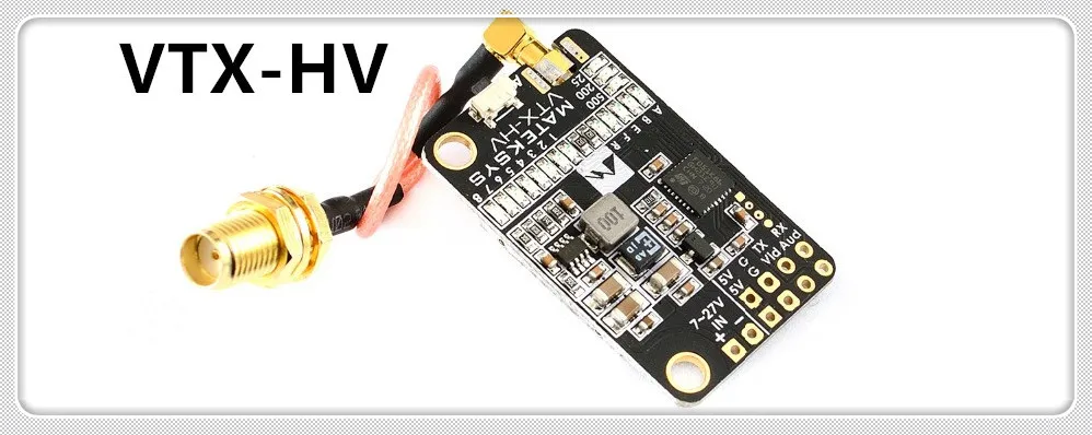Переключаемый видеопередатчик Matek Mateksys 5 8G 40CH 25/200 МВт с выходом В/1 А BEC|Детали и
