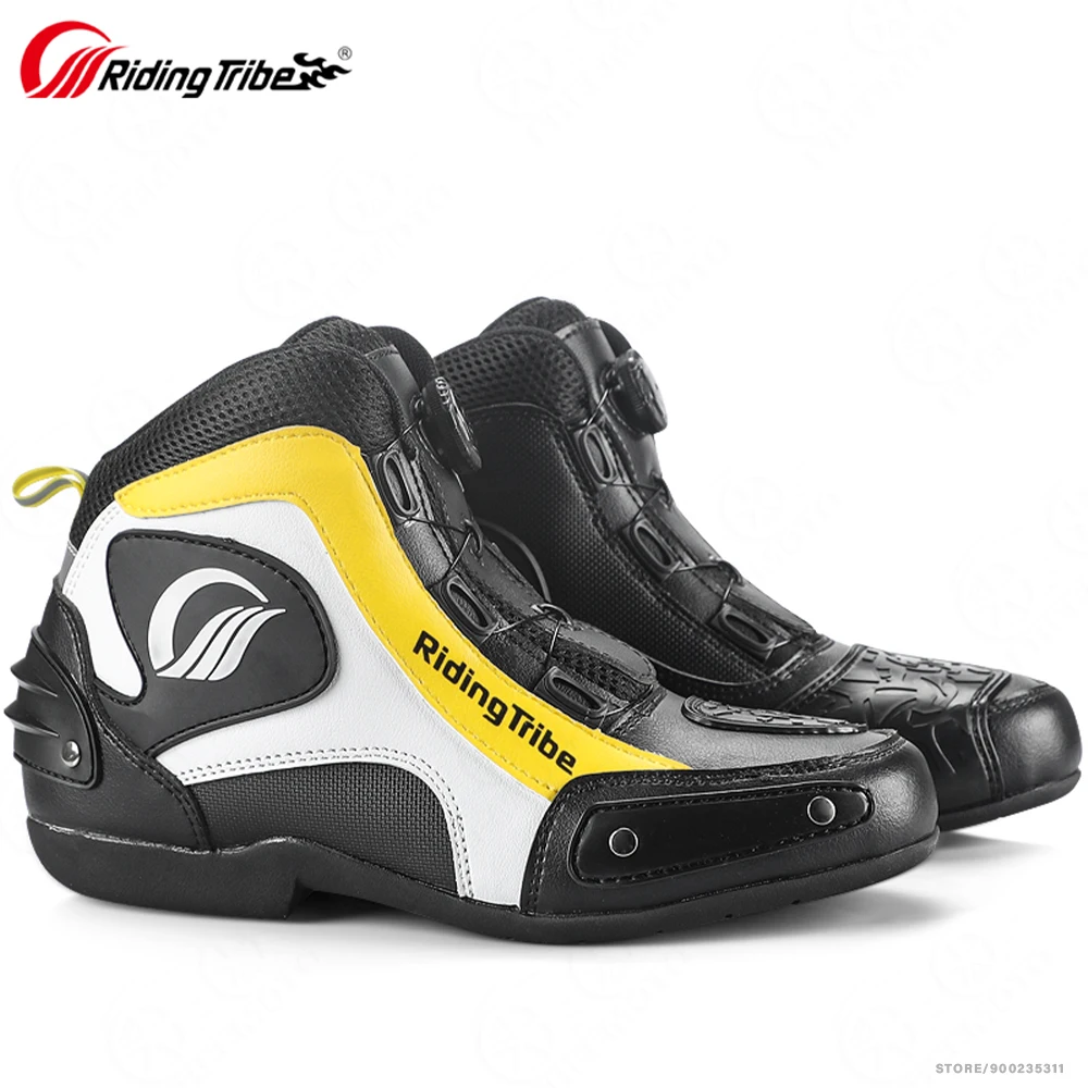

Men's Motorcycle Boots Breathable Off-Road Vehicle Botas Motorcycle Shoes Motocross Riding Street Racing Boots Motorbike Shoes