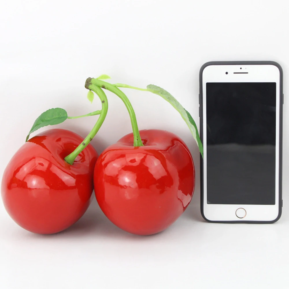 

Cherry Ornaments Simulation Fruit Dia 10cm Foam Realistic And Beautiful Photography Props Artificial Toy Cherries
