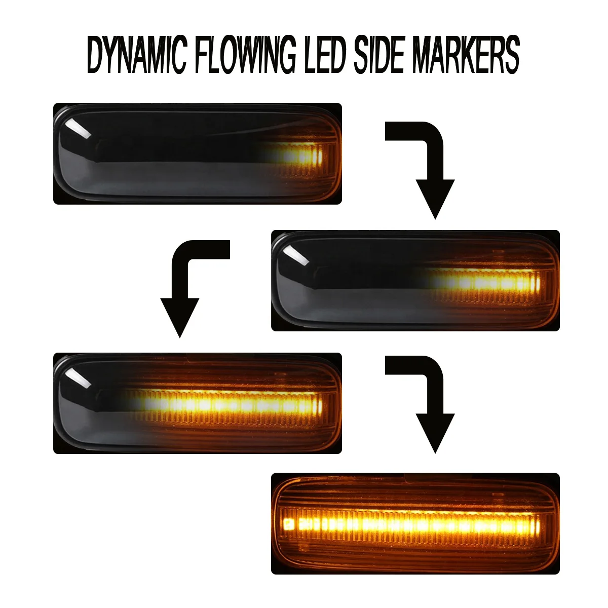 Автомобильная динамическая Боковой габаритный фонарь светильник течет