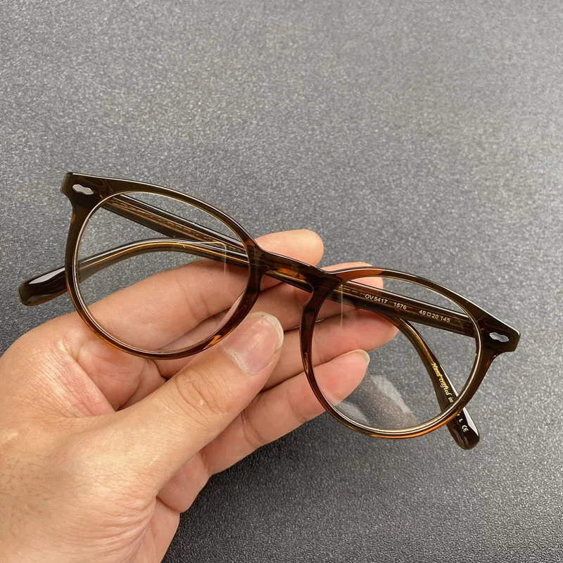 

Retro Round Acetate Myopia Glasses Frames Men Women Vintage Prescription Optical Eyeglasses Fashion Luxury Oliver Brand Eyewear