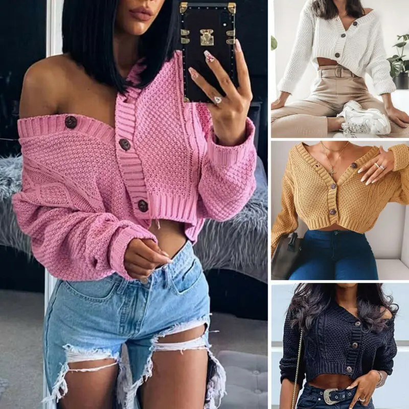 Женский свитер на пуговицах с длинным рукавом пуловер топы блузка рубашка